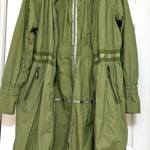 Karl Lagerfeld Paris Long Wndbreaker Green